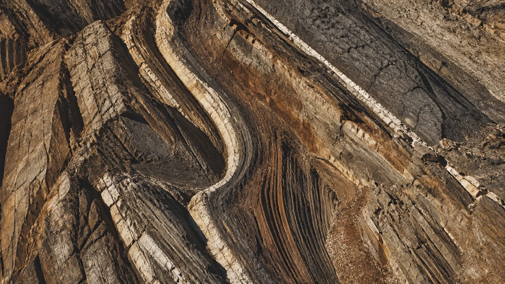 Folded geological strata in the Somaliland highlands